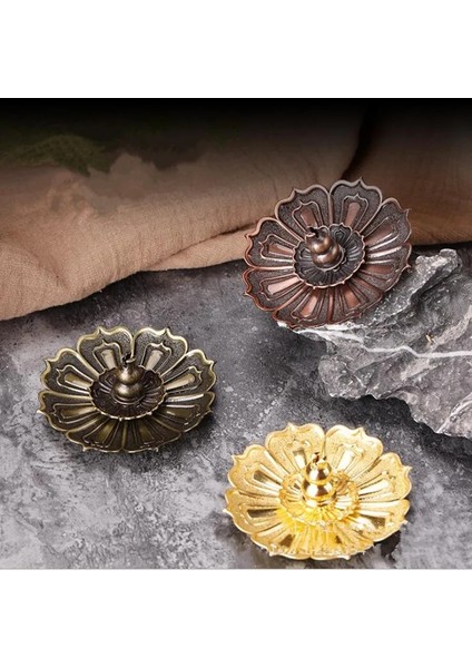 J Tarzı Alaşım Tütsü Brülör Çubuk Tutucu Plaka Budizm Lotus Censer Nasturtium Sandal Ağacı Bobin Taban Tapınakları Yoga Stüdyoları Ev Dekorasyonu (Yurt Dışından) fiyatları