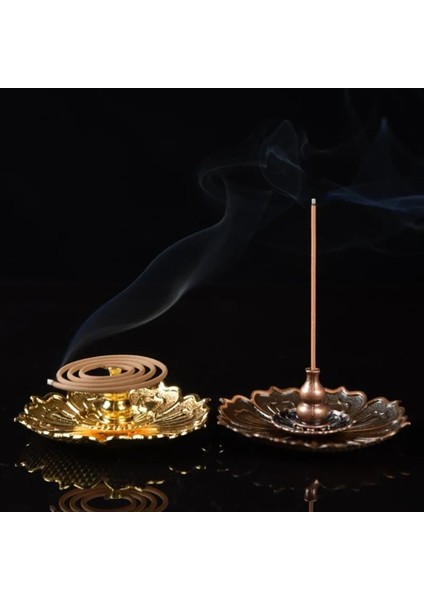 J Tarzı Alaşım Tütsü Brülör Çubuk Tutucu Plaka Budizm Lotus Censer Nasturtium Sandal Ağacı Bobin Taban Tapınakları Yoga Stüdyoları Ev Dekorasyonu (Yurt Dışından) modelleri