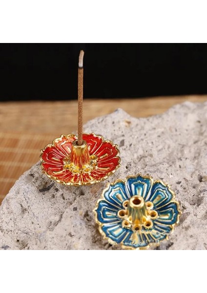 J Tarzı Alaşım Tütsü Brülör Çubuk Tutucu Plaka Budizm Lotus Censer Nasturtium Sandal Ağacı Bobin Taban Tapınakları Yoga Stüdyoları Ev Dekorasyonu (Yurt Dışından) fırsatları