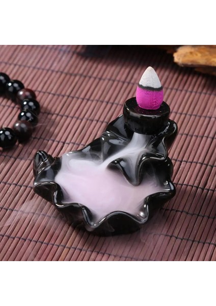 Zhuning Shop 1 Tütsü Brülör A Tarzı Ceramic Monklotus Shaped Mini Buddha Censer Backflow Incense Holder Incense Burner Home Office Teahouse Creative Decor (Yurt Dışından)