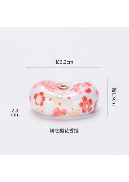 Pembe Kiraz Çiçeği Stili Seramik Tütsü Çubuğu Japon Tarzı Kiraz Çiçeği Bakla Tütsü Tutucu Chopstick Dinlenme Küçük Süsleme (Yurt Dışından)