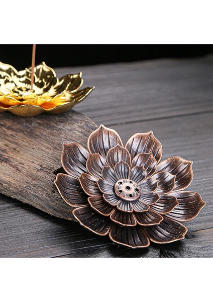 Kırmızı Stil Lotus Şekilli Tütsü Tabağı Sandal Ağacı Brülör Çubuk Buhurdan Ev Yoga Stüdyoları Budizm Nasturtium Tütsü Hattı Tutucu (Yurt Dışından)