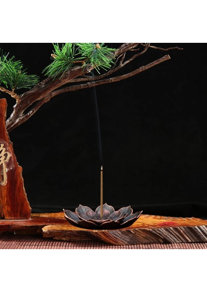 Kırmızı Stil Lotus Şekilli Tütsü Tabağı Sandal Ağacı Brülör Çubuk Buhurdan Ev Yoga Stüdyoları Budizm Nasturtium Tütsü Hattı Tutucu (Yurt Dışından)
