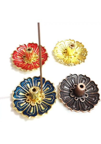 Altın Kırmızı Stil 9-Delik Lotus Bakır Taşınabilir Çiçek Tütsü Tutucu Mini Dekoratif Tütsü Çubukları Brülör Pratik Çayevi Ev Dekorasyonu (Yurt Dışından) indirimleri