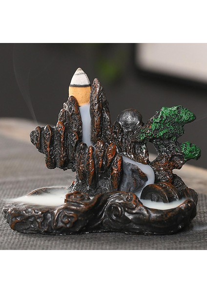 No.8 Stili Resin Mountains Incense Holder Aromatherapy Rivers Censer Smoke Waterfall Backflow Incense Burners Office Handicrafts Home Decor (Yurt Dışından) fiyatları