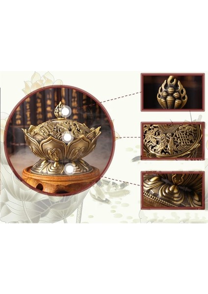 Bir Stil Lotus Çiçeği Tütsü Brülör Alaşımı Çinko-Bakır Dese Buda Tütsü Tutucu Brülör Pirinç Sandal Ağacı Buhurdan Tütsü Sıcak Sıcak (Yurt Dışından)