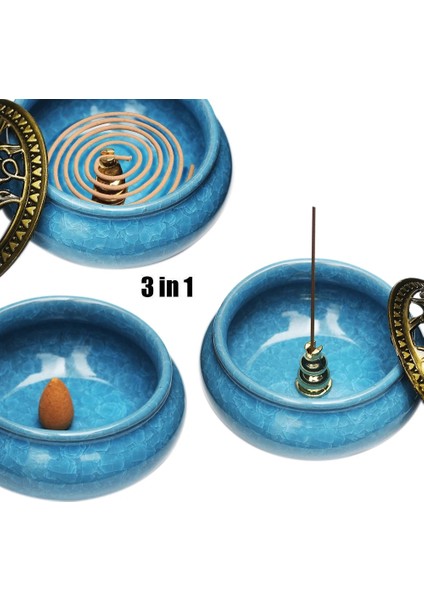 Pembe Tarzı Creative Coil Censer Burners Home Decor Ceramic Stick Burner With Copper Cover Buddha Sandalwood Incense Holder Ornaments (Yurt Dışından) modelleri