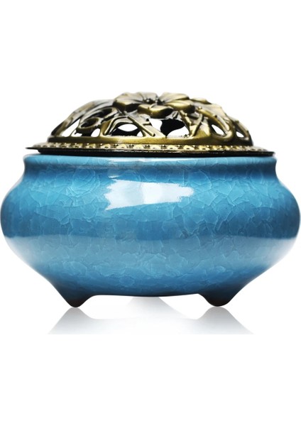 Pembe Tarzı Creative Coil Censer Burners Home Decor Ceramic Stick Burner With Copper Cover Buddha Sandalwood Incense Holder Ornaments (Yurt Dışından) fırsatları