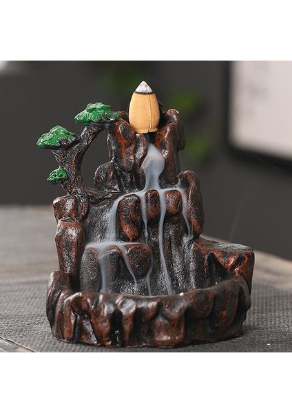 No.8 Stili Resin Mountains Incense Holder Aromatherapy Rivers Censer Smoke Waterfall Backflow Incense Burners Office Handicrafts Home Decor (Yurt Dışından) indirimleri