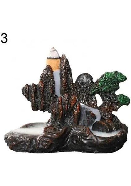 No.3 Tarzı Resin Mountains Incense Holder Aromatherapy Rivers Censer Smoke Waterfall Backflow Incense Burners Office Handicrafts Home Decor (Yurt Dışından)