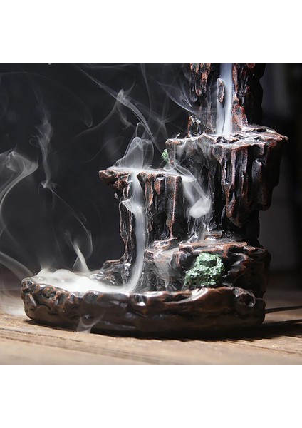 Gül Tarzı Reçine Dağ Şekli Duman Şelale Geri Akış Tütsü Brülör Buhurdanlık Tutucu Dekor Aromaterapi Fırını Aromatik Ev Ofis El Sanatları (Yurt Dışından)