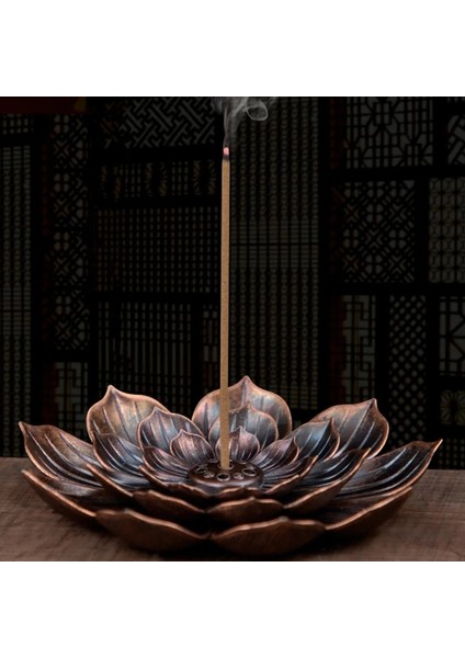 Bronz-S Tarzı Alaşım Tütsü Brülör Çubuk Tutucu Budizm Lotus Hattı Tütsü Tabağı Sandal Ağacı Bobin Taban Tapınakları Yoga Stüdyoları Ev Dekorasyonu (Yurt Dışından)