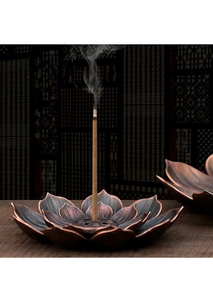 Bronz-S Tarzı Alaşım Tütsü Brülör Çubuk Tutucu Budizm Lotus Hattı Tütsü Tabağı Sandal Ağacı Bobin Taban Tapınakları Yoga Stüdyoları Ev Dekorasyonu (Yurt Dışından)