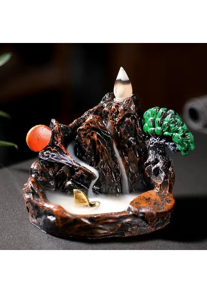 No.1 Tarzı Incense Burner Mountains River Waterfall Decoration For Home Fragrance Fireplace Backflow Aroma Smoke Fountain Zen Censer Holder (Yurt Dışından)