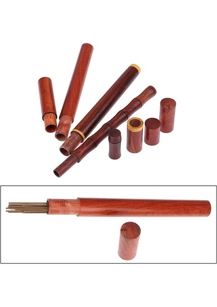 N2 Stili 1 Piece Vietnam Rosewood Incense Tube Wooden Storage Incense Box Incense Holder Home (Yurt Dışından) fırsatları
