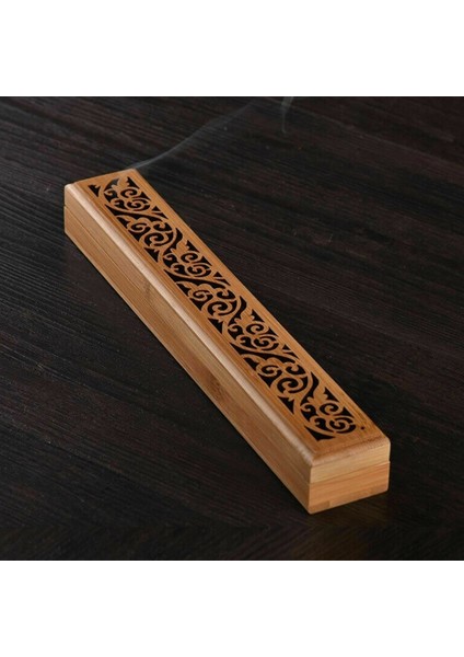 Çim Tarzı Doğa Bambu Ahşap Tütsü Çubuğu Tutacağı Yanan Joss Tütsü Kutusu Brülör Kül Yakalayıcı (Yurt Dışından)
