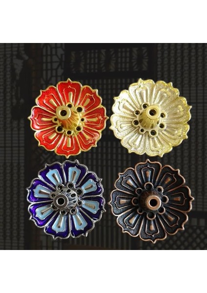 C Stili 9-Delik Bakır Tütsü Tutucu Mini Lotus Çiçeği Tütsü Çubukları Brülör Konileri Buhurdan Budist Çayevi Ev Dekorasyon Aksesuarları (Yurt Dışından) fiyatları