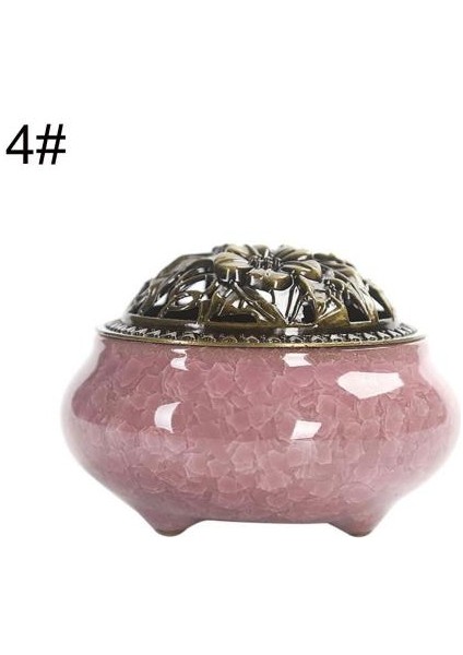 No.4 Tarzı Vintage Ceramic Incense Burner Meditation Buddhist Zen Censer Decoractive Incense Holder Office Desktop Ornament Home Decoration (Yurt Dışından)