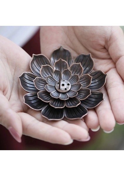 E Stili T Üç Katmanlı Lotus Tütsü Brülör Çubuk Buhurdan Ayrılabilir Tutucu Bakhoor Metal Brülör Plakası Budist Tapınakları Brülör Dekorasyon (Yurt Dışından) fırsatları