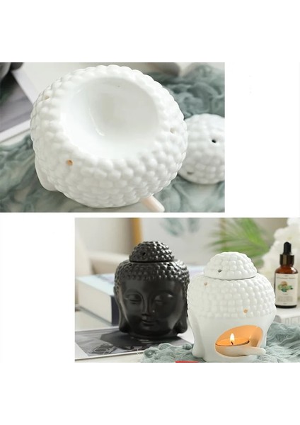 Beyaz Buda Tarzı Buda Kafa Aromatik Uçucu Yağ Brülör Seramik Aromaterapi Lambası Mum Aroma Fırın Işık Ev Ofis Dekor Zanaat Süsleme (Yurt Dışından) indirimleri