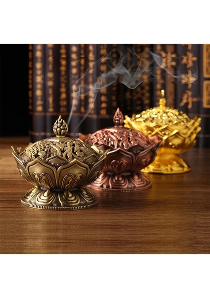 Kırmızı Bronz Tarzı Lotus Çiçeği Tütsü Brülör Budizm Buda Tutucu Pirinç Mini Buhurdan Tütsü Metal El Sanatları Ev Dekorasyonu (Yurt Dışından) fiyatları