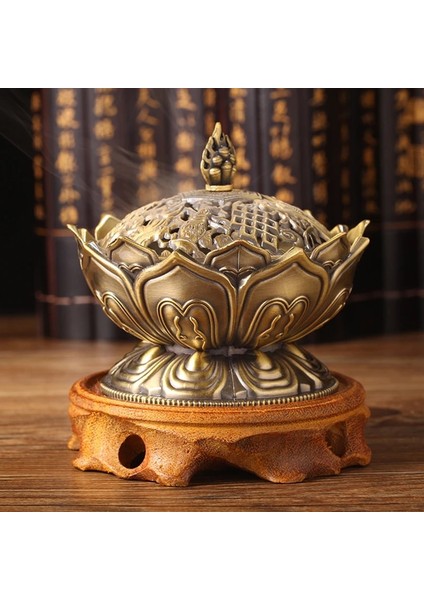 Kırmızı Bronz Tarzı Lotus Çiçeği Tütsü Brülör Budizm Buda Tutucu Pirinç Mini Buhurdan Tütsü Metal El Sanatları Ev Dekorasyonu (Yurt Dışından) modelleri