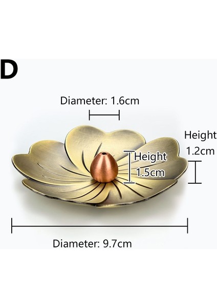 No.4 Tarzı Pirinç Lotus Tütsü Brülör Tutucu Retro Tütsü Çubukları Brülör Tütsü Kül Yakalayıcı Buhurdanlık Tutucu Plaka Budizm Zen Dekor (Yurt Dışından)