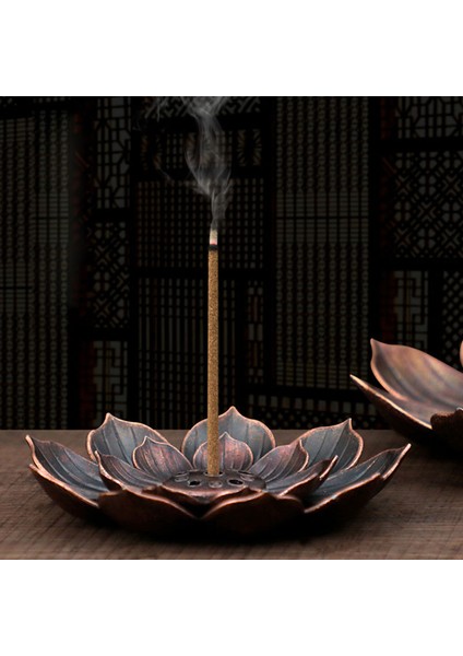 No.4 Tarzı Pirinç Lotus Tütsü Brülör Tutucu Retro Tütsü Çubukları Brülör Tütsü Kül Yakalayıcı Buhurdanlık Tutucu Plaka Budizm Zen Dekor (Yurt Dışından) fiyatları