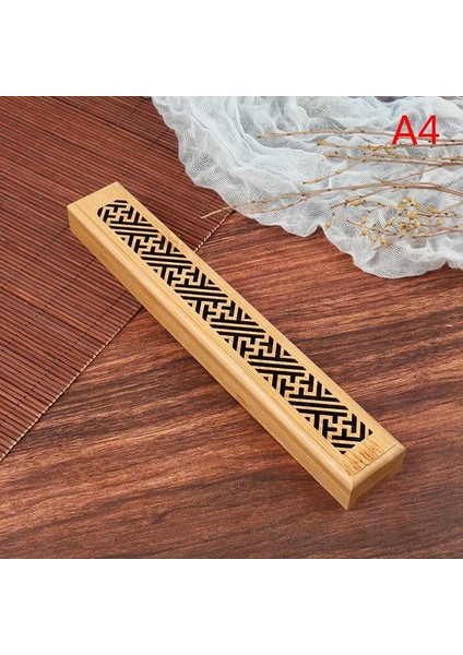 A4 Stili Bambu Ahşap Tütsü Çubuğu Tutacağı Yanan Joss Tütsü Kutusu Brülör Kül Yakalayıcı Ev Dekorasyonu (Yurt Dışından)