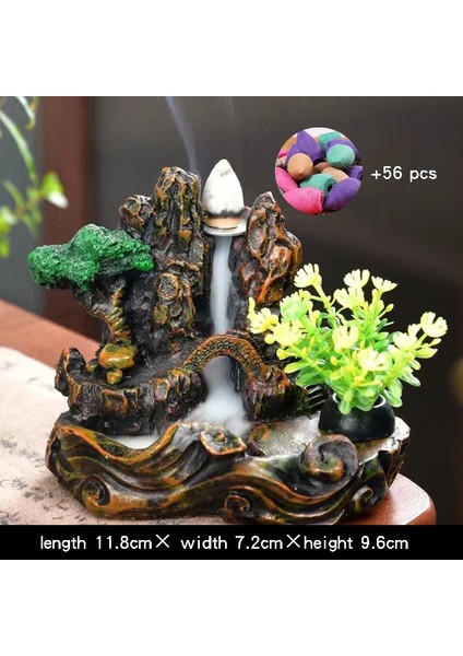 No.7 Tarzı Incense Burner Mountains River Waterfall Decoration For Home Fragrance Fireplace Backflow Aroma Smoke Fountain Zen Censer Holder (Yurt Dışından)
