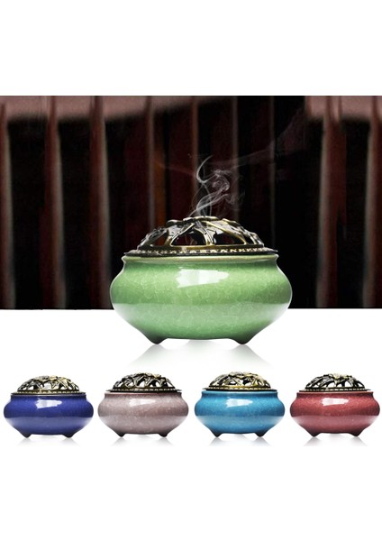 Seviye Stili Bobin Seramik Tütsü Brülörleri Bakır Kapak Seramik Çubuk Brülör Antika Sandal Ağacı Tütsü Tutucu Ev Zen Odası El Sanatları (Yurt Dışından) fiyatları