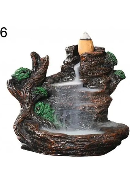 No.6 Tarzı Reçine Duman Şelale Tütsü Brülör Yaratıcı Ev Dekorasyonu Dağlar Nehirler Tütsü Brülörleri Tutucu Buhurdan Aromaterapi Ev Dekorasyonu (Yurt Dışından)