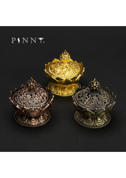 E Stili Pınny Küçük Alaşım Tibet Tütsü Brülör Metal Lotus Sandal Ağacı Buhurdan Odası Dekorasyon Meditasyon Buda Dekor Nepal El Sanatları (Yurt Dışından) modelleri