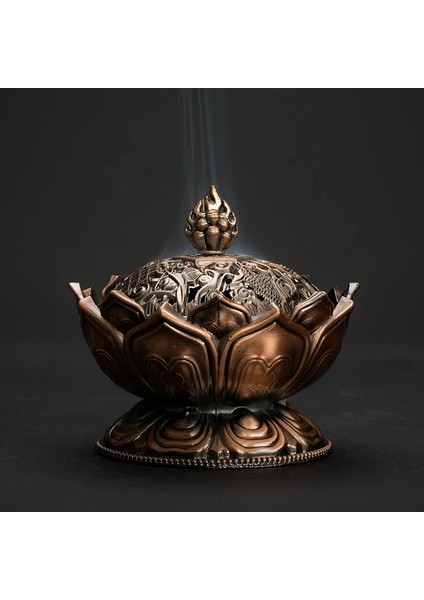 E Stili Pınny Küçük Alaşım Tibet Tütsü Brülör Metal Lotus Sandal Ağacı Buhurdan Odası Dekorasyon Meditasyon Buda Dekor Nepal El Sanatları (Yurt Dışından) indirimleri
