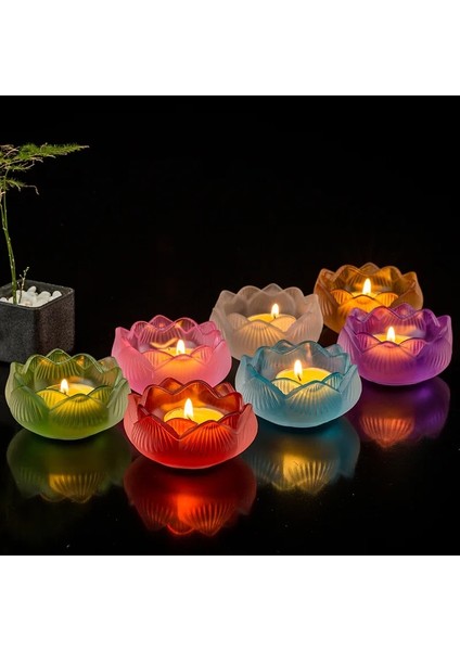 Pembe Stil Yedi Renk Kristal Tütsü Brülör Cam Lotus Mumluklar Ev Buda Mini Zen Koni Buhurdan Için El Sanatları Dekorasyon (Yurt Dışından) fırsatları
