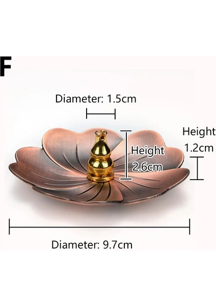 No.6 Tarzı Pirinç Lotus Tütsü Brülör Tutucu Retro Tütsü Çubukları Brülör Tütsü Kül Yakalayıcı Buhurdanlık Tutucu Plaka Budizm Zen Dekor (Yurt Dışından)
