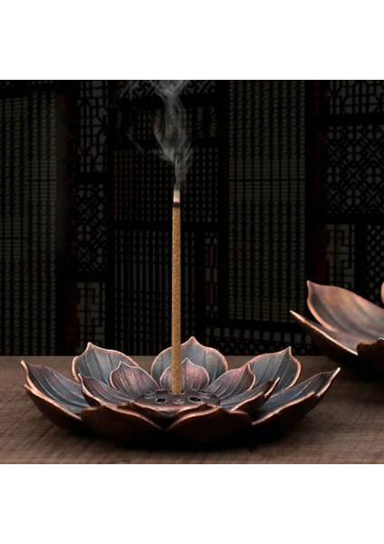 Açık Yeşil Tarzı Lotus Tütsü Brülör Tutucu Plaka Retro Delikler Tütsü Çubukları Nordic Ev Dekorasyon Alaşım Mumluk Şelale Tütsülük (Yurt Dışından)