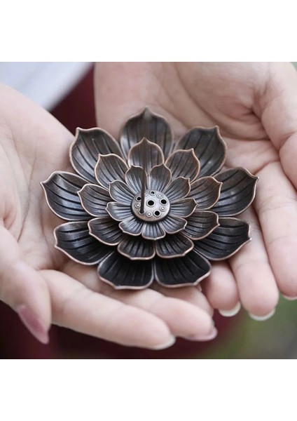 Açık Yeşil Tarzı Lotus Tütsü Brülör Tutucu Plaka Retro Delikler Tütsü Çubukları Nordic Ev Dekorasyon Alaşım Mumluk Şelale Tütsülük (Yurt Dışından)