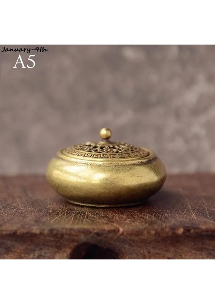 A5 Stili Antik Pirinç Üç Ayaklı Qilin Kafa Buhurdan Brülör Mini Süs Antik Beast Buhurdan Kapak Katı Bakır Çay Masası Dekor (Yurt Dışından)