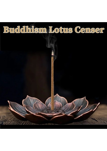Resim Stili Olarak Yeni 1 Adet Alaşım Tütsü Brülör Çubuk Tutucu Plaka Budizm Lotus Censer Bronz Nasturtium Tütsü Brülör (Yurt Dışından)