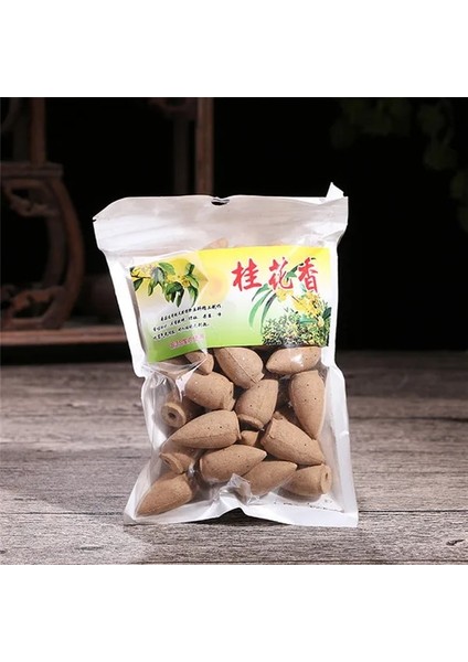 45 Adet Osmanthus Tarzı Küçük Keşiş Buhurdan Buda Tütsü Tutucu Geri Akış Tütsü Brülör + Şelale Aroma Koku Konileri Ev Dekorasyonu Soba (Yurt Dışından)