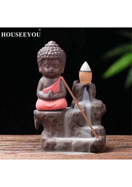 45 Adet Osmanthus Tarzı Küçük Keşiş Buhurdan Buda Tütsü Tutucu Geri Akış Tütsü Brülör + Şelale Aroma Koku Konileri Ev Dekorasyonu Soba (Yurt Dışından)