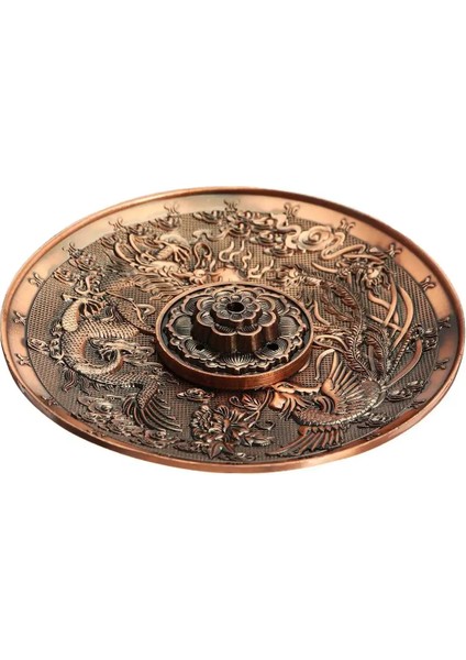 Dragon Phoenix Kırmızı Stili Retro 5 Delik Lotus Tütsü Brülörleri Ejderha Tütsü Tutucu Sopa Koni Buhurdan Plaka Budizm 2 Renk Ev Ofis Dekorasyon Zanaat (Yurt Dışından)