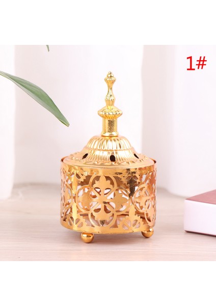 13X7,5 Cm'lik Bir Stil 1 Adet Klasik Retro Orta Doğu Arap Reçine Altın Metal Tütsü Brülör Kapak Aroma Soba Süsleme Ev Dekorasyon Süsler Dekor (Yurt Dışından)