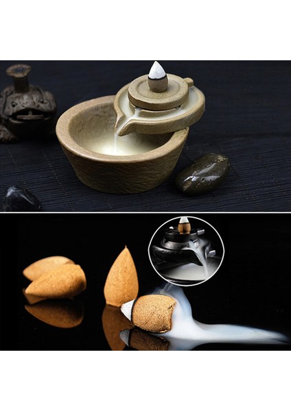 No.9 Tarzı Tütsü Brülör Burr Mill Şekilli Tütsü Tutucu Aromalı Soba Masaüstü Dekor Dekoratif Ev Ofis Için Artware (Yurt Dışından)