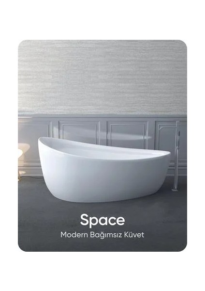Space Beyaz Bağımsız Küvet 172X96X75 cm fırsatları