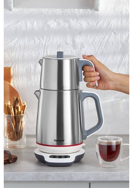 Metal Royaltea 1709H Konuşan Çay Makinesi (Dokunmatik Baza) Çelik 2 Yıl 220 - 240 V C / F Elektrikl