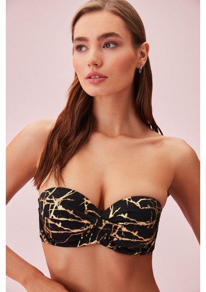 Kalın Bağcıklı Straplez Bikini Üst