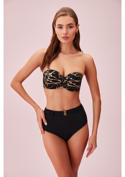 Kalın Bağcıklı Straplez Bikini Üst