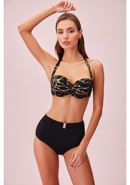 Kalın Bağcıklı Straplez Bikini Üst